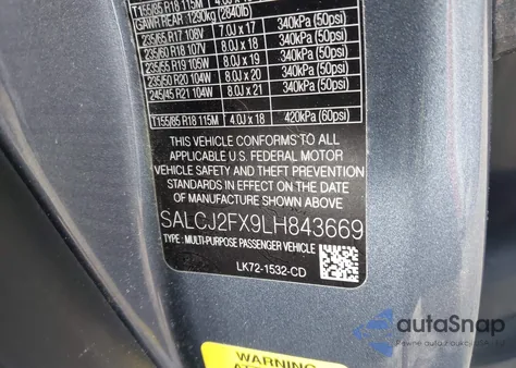 2020 Land Rover Discovery Sport S from USA, damaged, VIN SALCJ2FX9LH843669